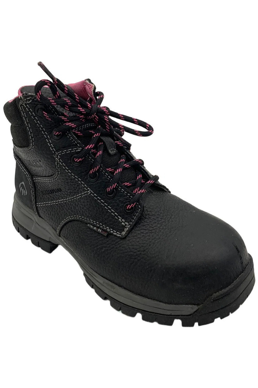 Wolverine Women's Piper 6" Waterproof Composite Toe Work Boot Black - Wide